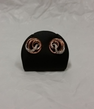 Ohrstecker aus 585/- Weiß/ Rotgold mit  Brillanten 0,07ct  w/si